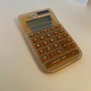 Aurora Clear & Orange Transparent Solar Calculator - Compact Electronics